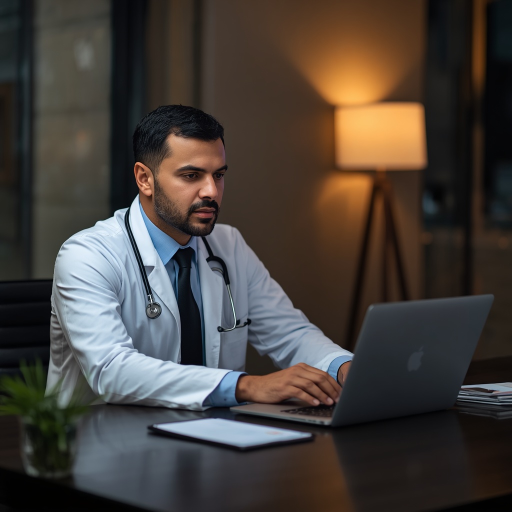 Médico em teleconsulta